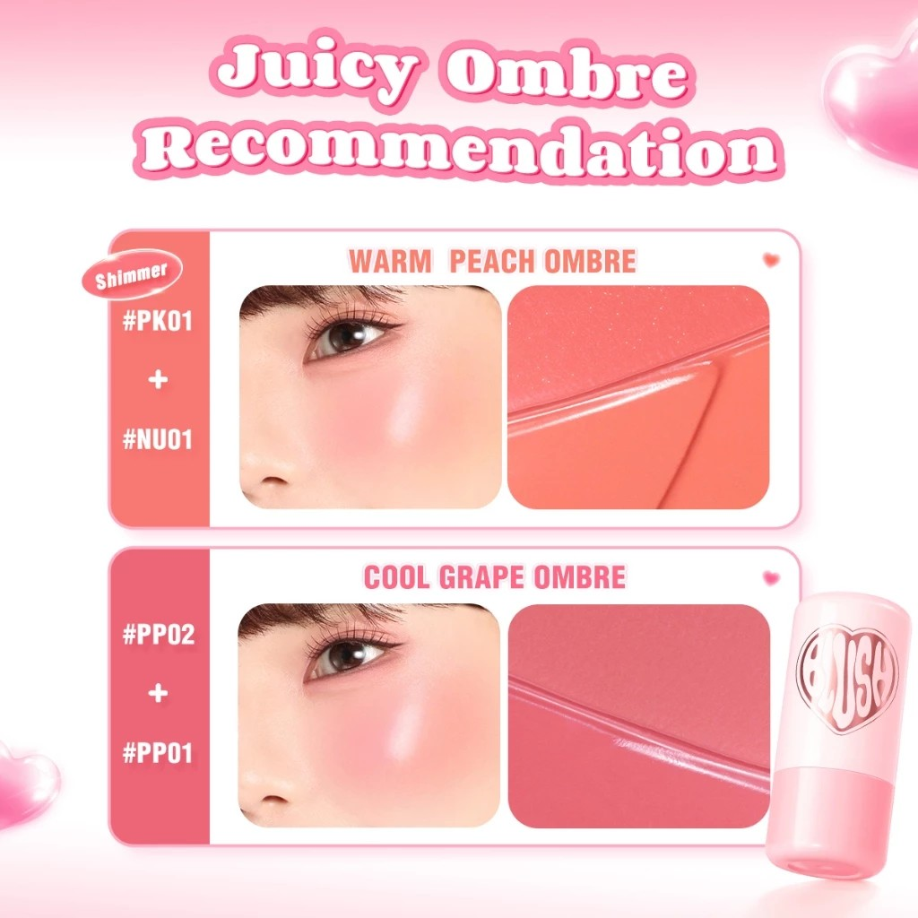 PINKFLASH PINKFLASH Multi-Use Watery Blush Stick NU01 Apricot Heart 