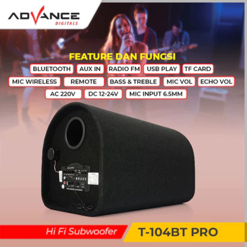 Advance Digitals Advance Portable Subwoofer Speaker T-104BT PRO
