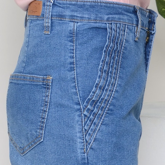 Bandidas  Kulot Jeans Wanita Celana Panjang Opnaser Highwaist