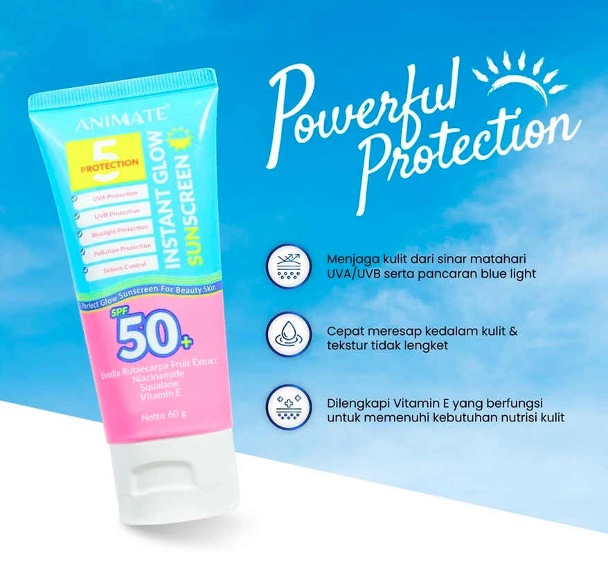 Animate Instant Glow Sunscreen 5 Protection SPF 50+ 4