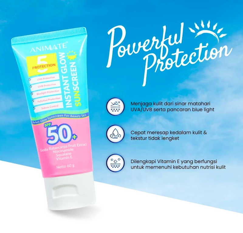 Animate Instant Glow Sunscreen 5 Protection SPF 50+ 4