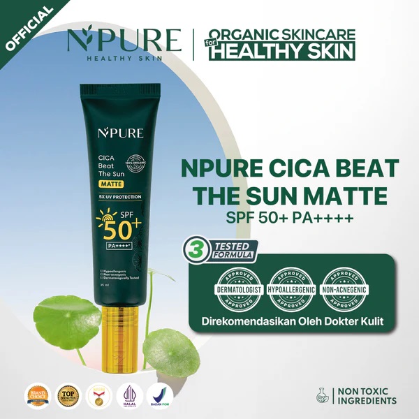 Penta Natural Kosmetindo N'PURE Sunsreen Cica Beart The Sun Matte SPF 50+ PA++++