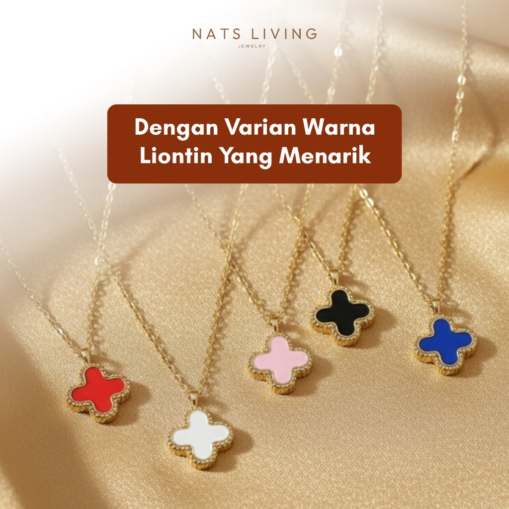  Nats Living Kalung Clover Titanium Wanita
