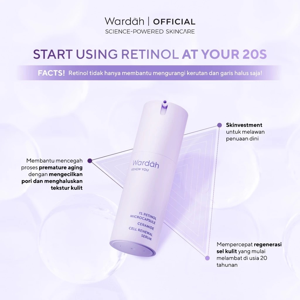 Paragon Technology and Innovation Wardah Renew You 1% Retinol Microcapsule Ceramide Cell Renewal Serum