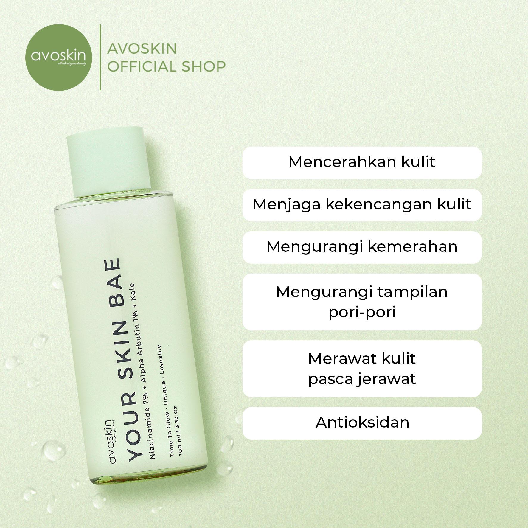 Avoskin Your Skin Bae Toner Niacinamide 7% + Alpha Arbutin 1% + Kale