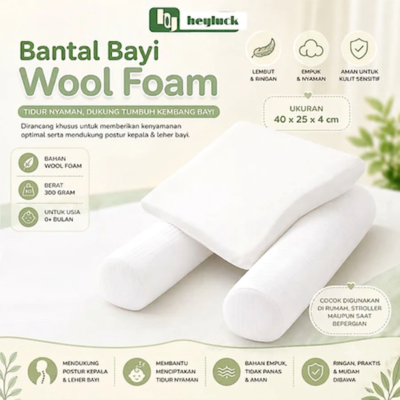 Mr.heyluck Bantal Bayi Wool Foam 2