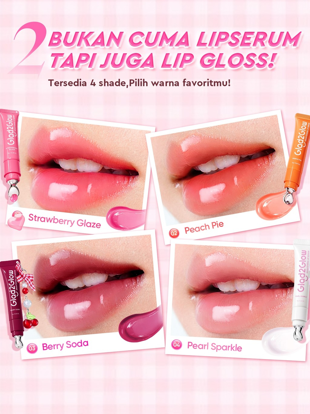 Suntone Wisdom Indonesia Glad2Glow Brightening Lip Serum 03 Berry Soda