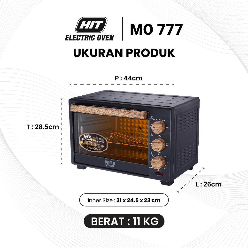 Mahakarya Sukses Indonesia MITO HIT Electric Oven Wood Series MO777
