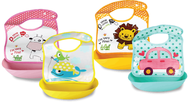 Foldable Bib With Crumb Catcher