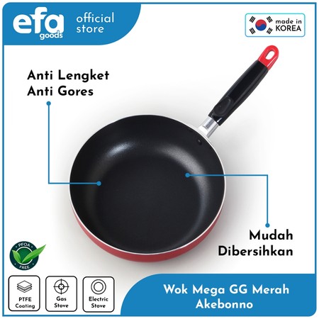  Efa Goods Wok Mega GG Merah Akebonno 28 cm