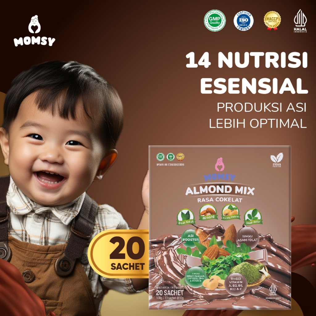 Momsy Almond Mix Rasa Cokelat