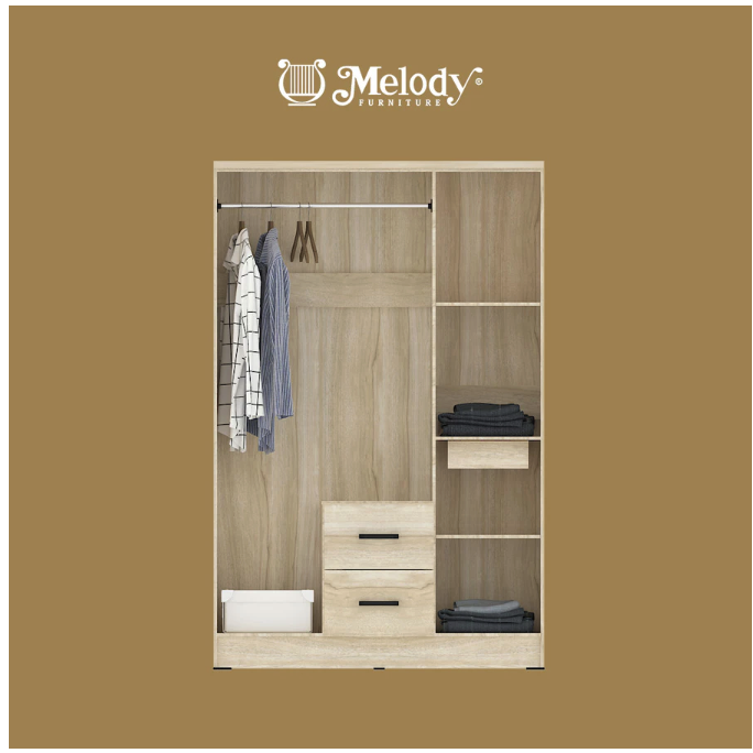 Gatra Mapan Melody Furniture Bianca Lemari Pakaian Minimalis 330 LL