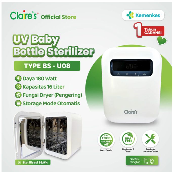 Sinar Khandaga Lestari Claire's UV Baby Bottle Sterilizer BS-U08