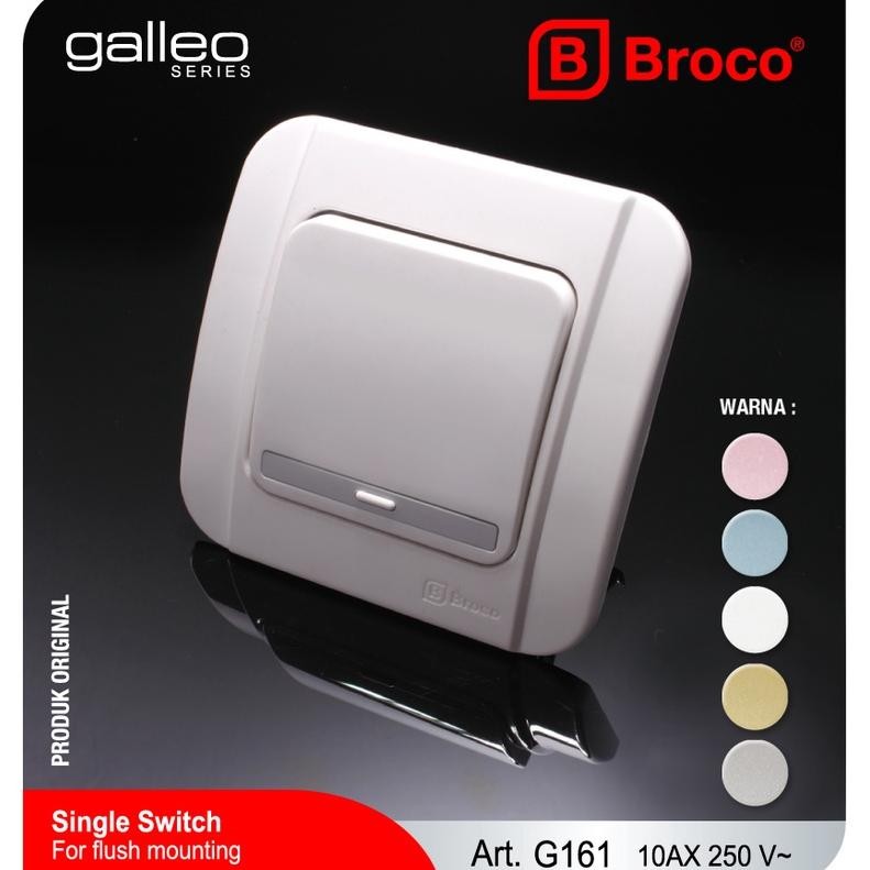 Broco Mutiara Electrical Industry Broco Galleo Single Switch Snow White  G161 