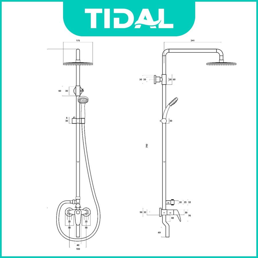 Bangunan Jaya Cemerlang Tidal Paket Shower Tiang Set Mandi Lengkap  TD101 