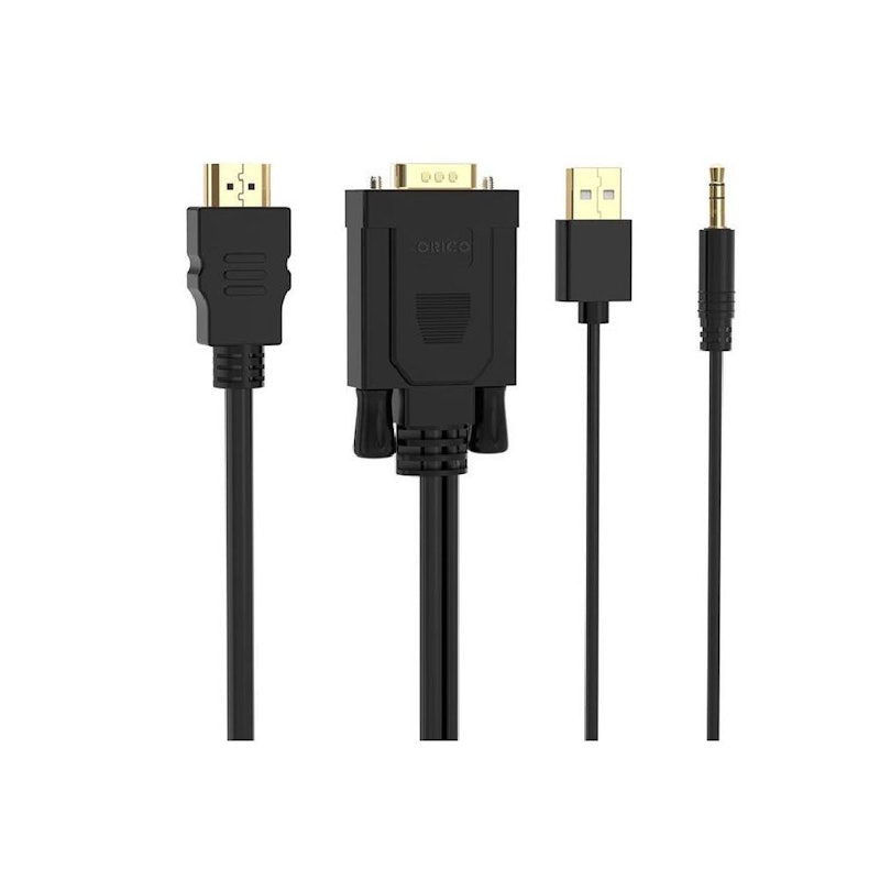 ORICO VGA to HDMI Adapter with Audio and USB Power Cable XD-VATH-10