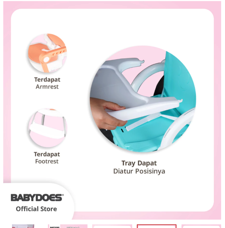 Babydoes Mezza Chic 3 in 1 High Chair 3