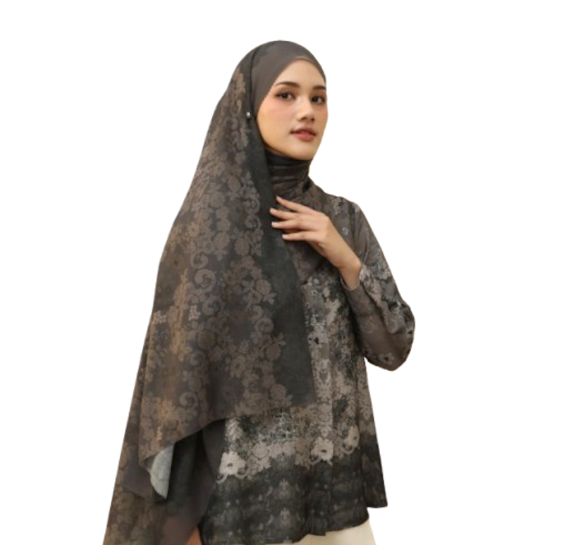 HijabChic Renna Olive Ash Pashmina 1