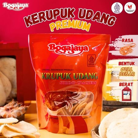 Bogajaya Kerupuk Udang Merah Oval Besar 500 g 3