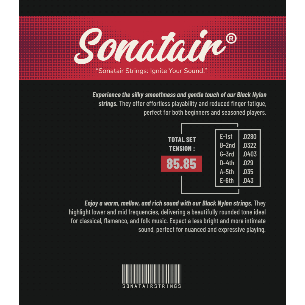 Sonatair Classic Guitar Strings Clear Nylon 2