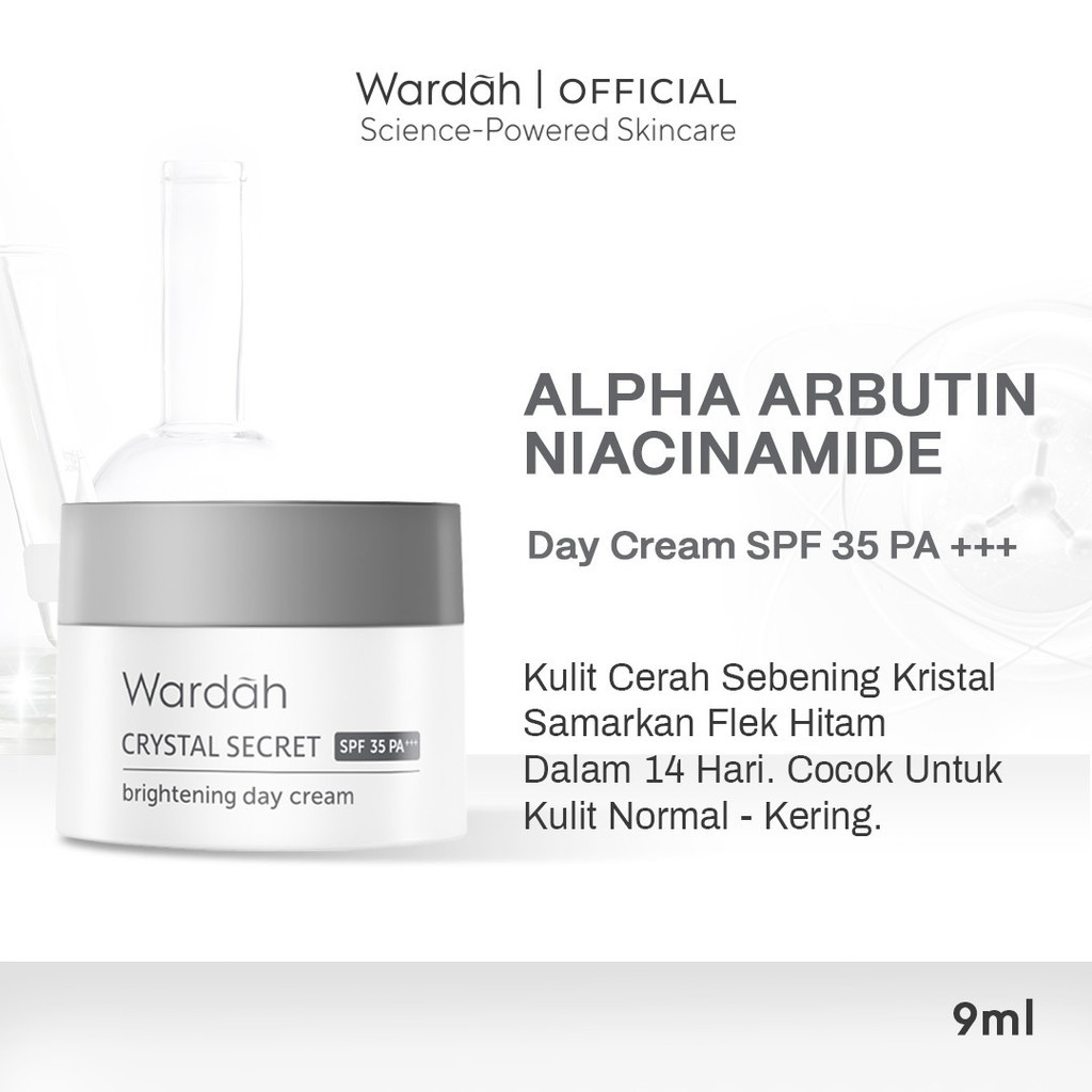 Paragon Technology and Innovation Wardah Crystal Secret α-Arbutin 5% Niacinamide SPF 35 PA+++ Day Moisturizer