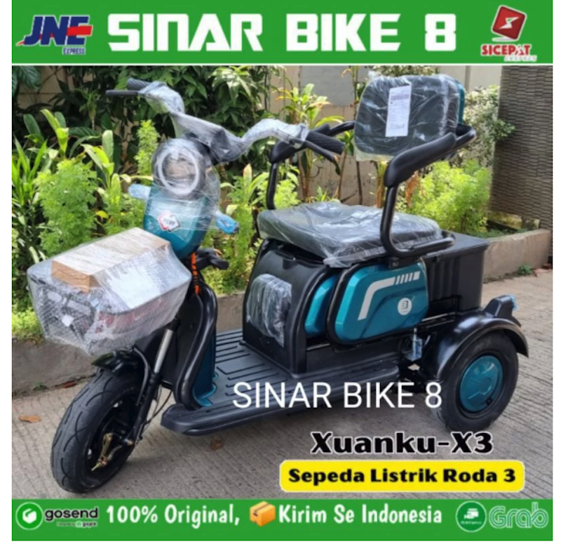 XUANKU Sepeda Listrik Roda 3 4