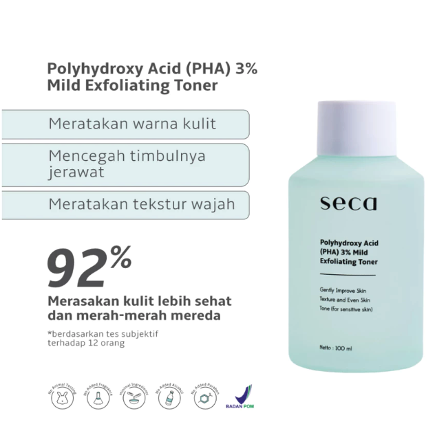 SECA Clarifying Polyhydroxy Acid (PHA) 3% Mild Exfoliating Toner