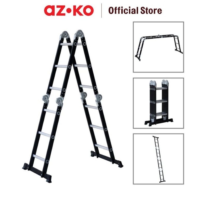 Krisbow Tangga Lipat Aluminium Steel 3M Hitam 3