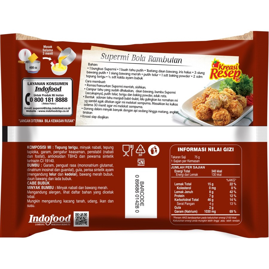 Indofood Supermi Mi Instan Rasa Ayam Bawang