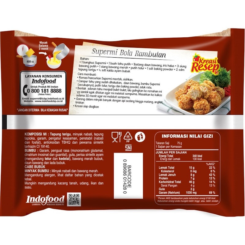 Supermi Mi Instan Rasa Ayam Bawang 3