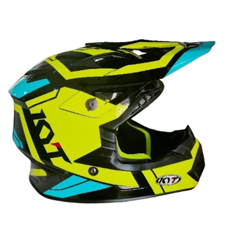 KYT Helm Cross Over Yellow Blue 1