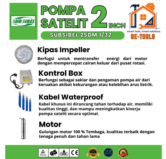 Chen Jaya Abadi SUBSIBEL Pompa Submersible 2 SDM 1/32
