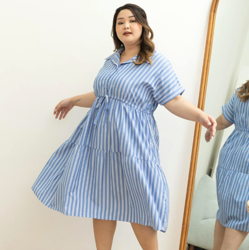 Levronka Stripe Dress Normal Grande Bigsize 2