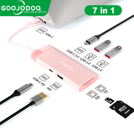 GOOJODOQ 7-in-1 Multifunction USB-C Hub Docking Station