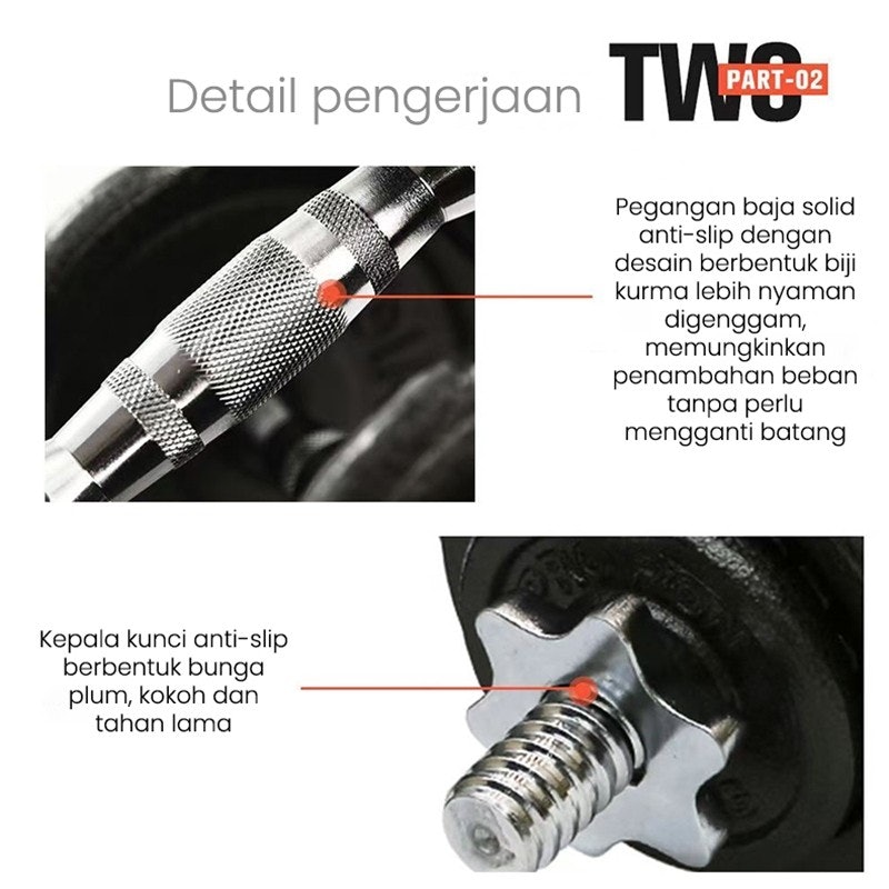 Proiron Dumbbell Set 50 kg 3
