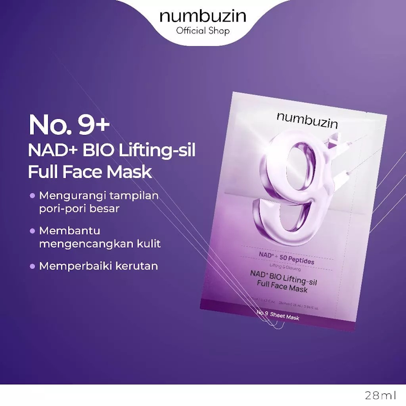 Numbuzin No. 9+ NAD+ BIO Lifting-sil Full Face Mask 2