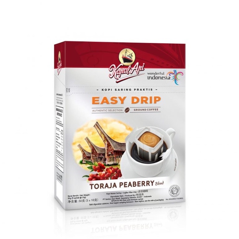 Kapal Api Easy Drip Toraja Peaberry Blend