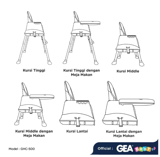 Royal Mitra Pratama GEA Baby Wonder High Chair & Booster  GHC-500 