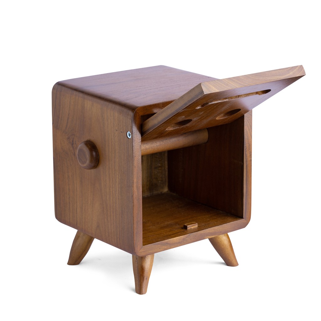 Tempat Tisu Kayu Natural Soka Smile Small 4
