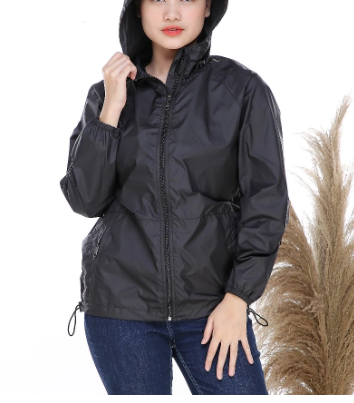  SAIBER Jaket Olahraga Lari Wanita UV Protection Windbreaker Packable