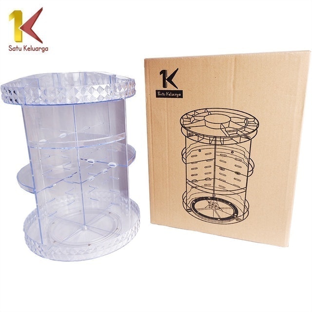 Satu Keluarga Rak Akrilik Putar 360 Derajat