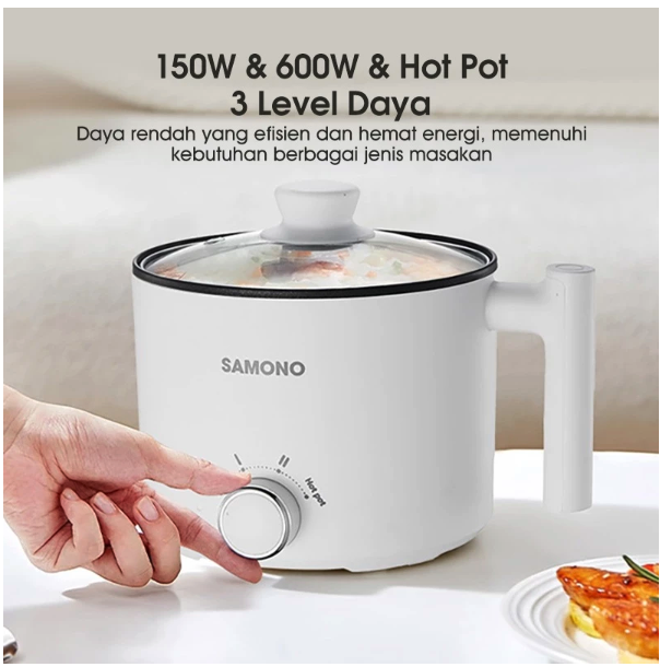 Wook Global Technology Samono Panci Listrik Multifungsi + Steamer Stainless SW-DG04S