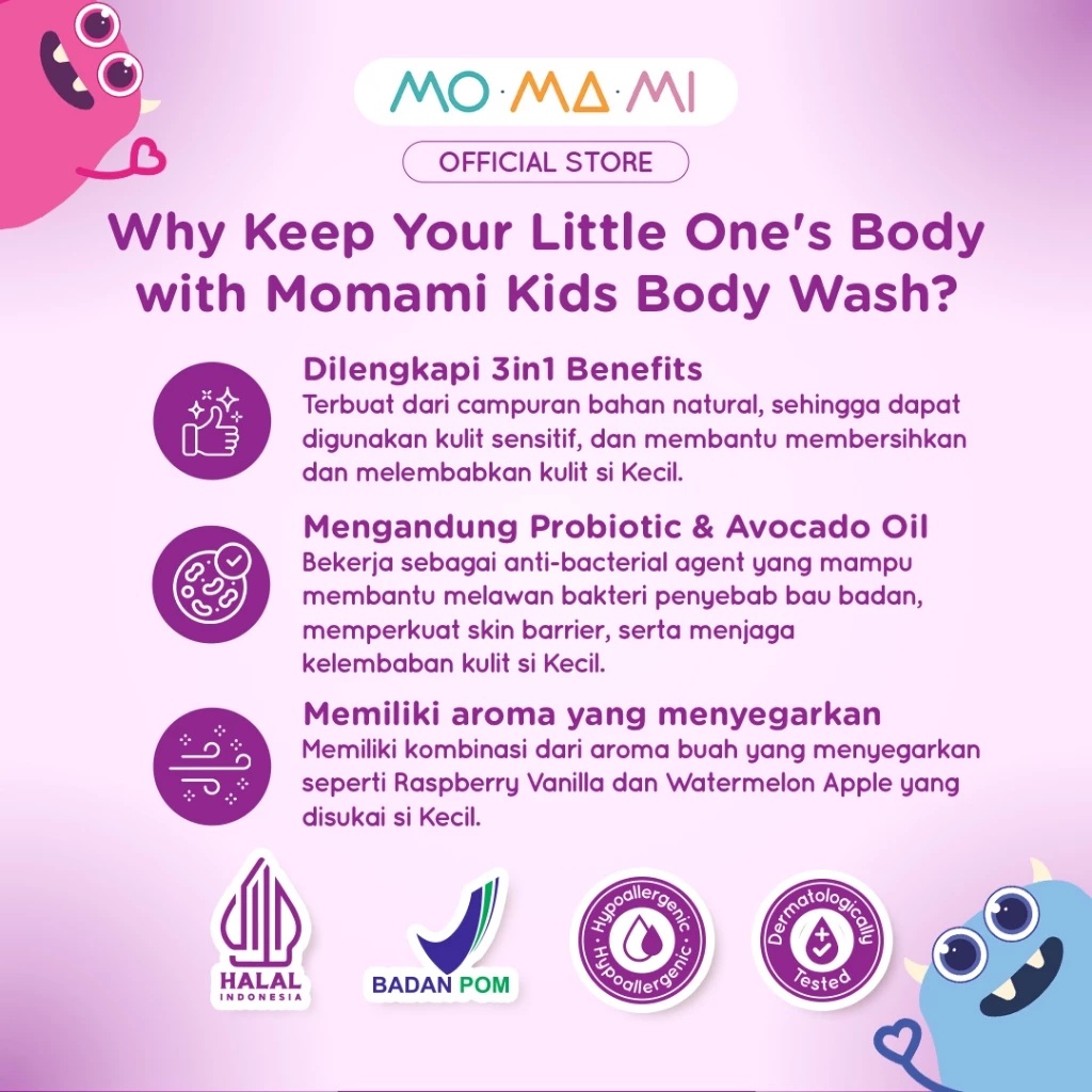 Kanmo Group Momami Kids Gentle Body Wash Raspberry Vanilla