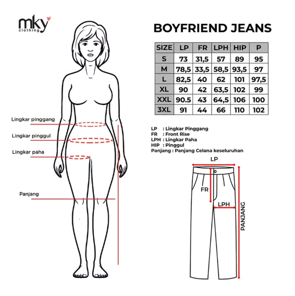  MKY Clothing Destroy Boyfriend Ripped Jeans