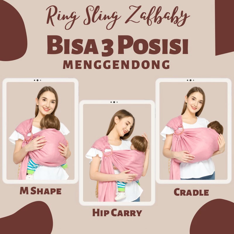  Zafbaby Ring Sling Linen Basic B1G1
