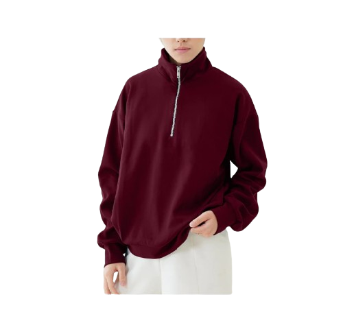 ADA Sweater Zipper Kerah Polo Basic ｜ #6A34