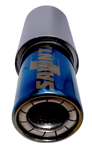 Knalpot Racing Mobil Bass Ujung Stainless Biru Inlet 2 inc 3