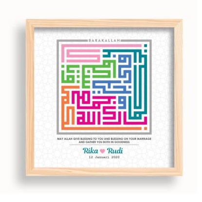 Jam Karakter Bandung Hiasan Dinding Kayu Kaligrafi Barakallah