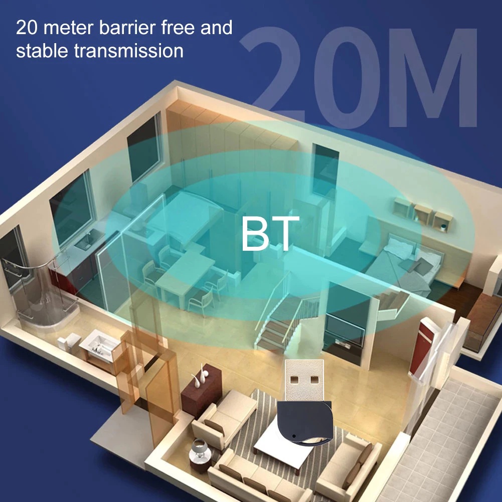 USB Dongle Bluetooth Adapter Transmitter Receiver for Komputer/Laptop AK021 