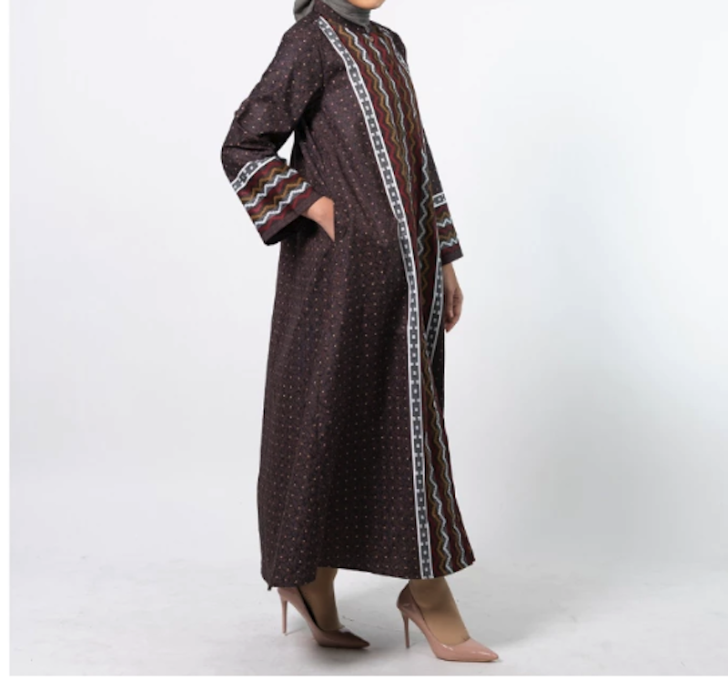 Elzatta Gamis Sarimbit Couple Dobby Tribal Maroon 3